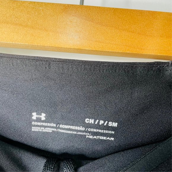 Under Armour Size Small Black Compression Leggings Elastic Waist Drawstring - Picture 2 of 9